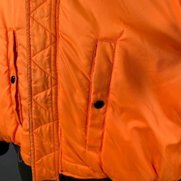 ALPHA INDUSTRIES Size 4XL Black Orange Nylon Reversible Bomber Jacket - Picture 7 of 11